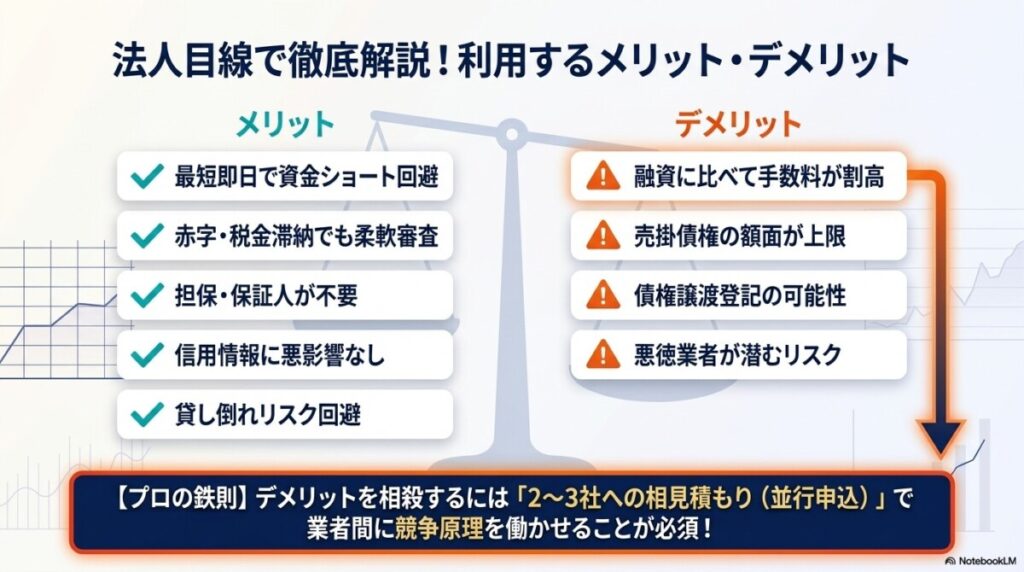 法人目線で徹底解説!即日ファクタリングを利用するメリット・デメリット