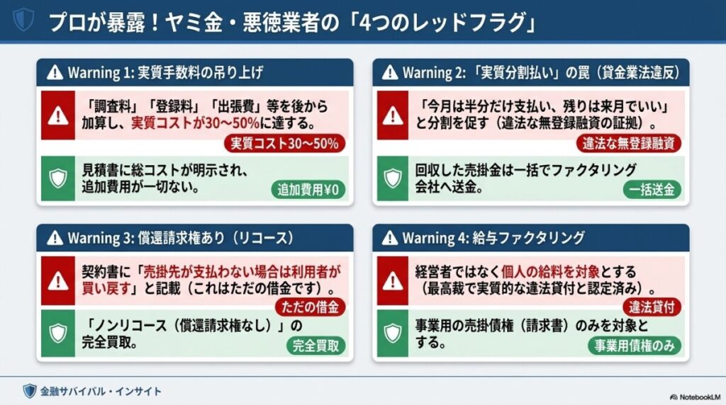 プロが暴露！ヤミ金・悪徳ファクタリング業者の見分け方と契約書の罠