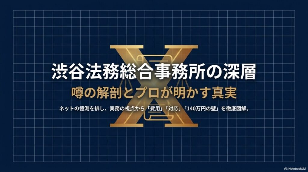 渋谷法務総合事務所の口コミ！プロが明かす費用非公開の理由と無料診断
