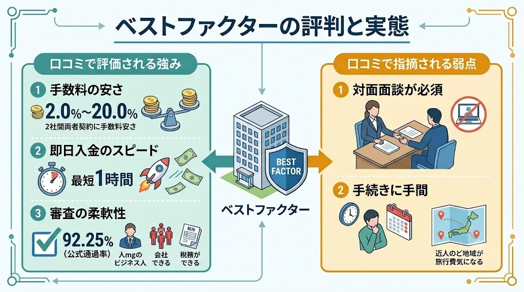 【結論回答】ベストファクター口コミ・評判から判明した実態と利用価値の総評をわかりやすく図解