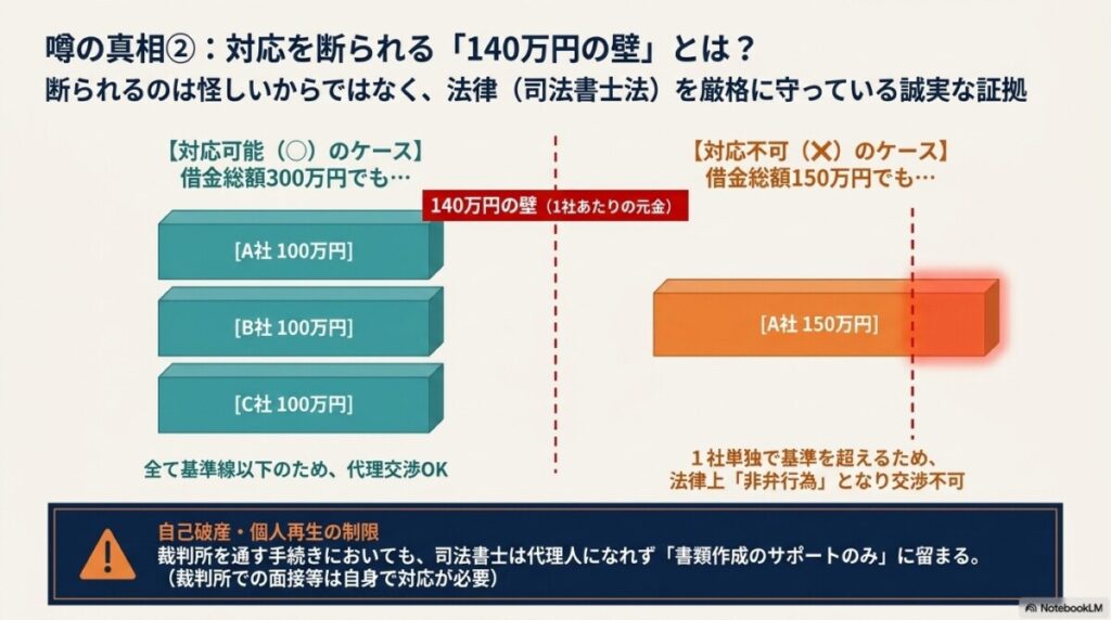 怪しい噂は本当？司法書士の「1社140万円の壁」と業務制限