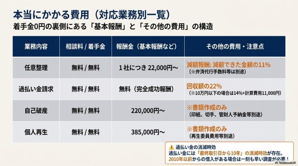 3. はたの法務事務所の債務整理にかかる本当の費用