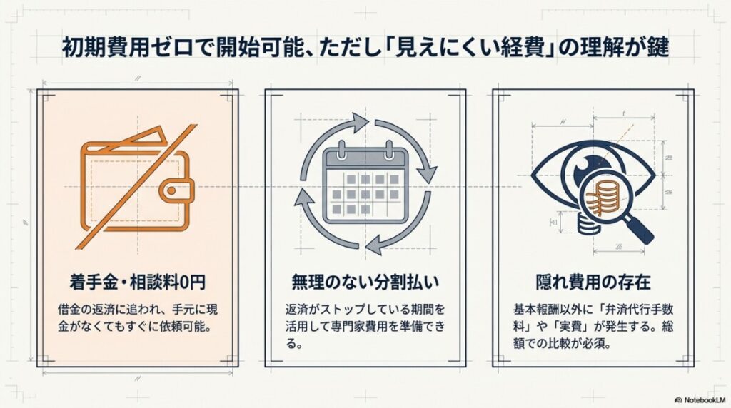 はたの法務事務所の任意整理費用と見えにくい経費図解