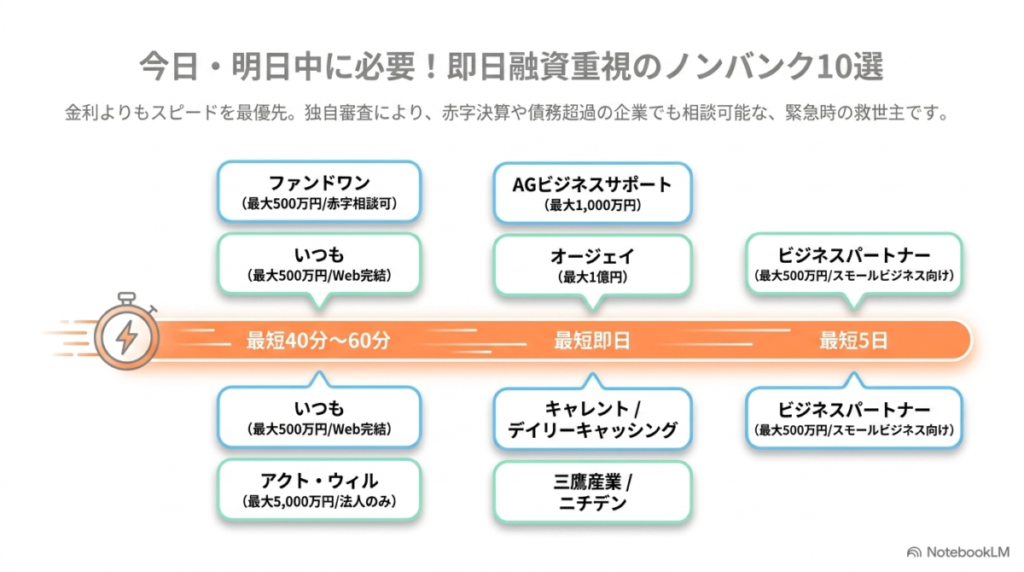 【即日融資重視】今日・明日中に資金が必要な方向けおすすめビジネスローン10選