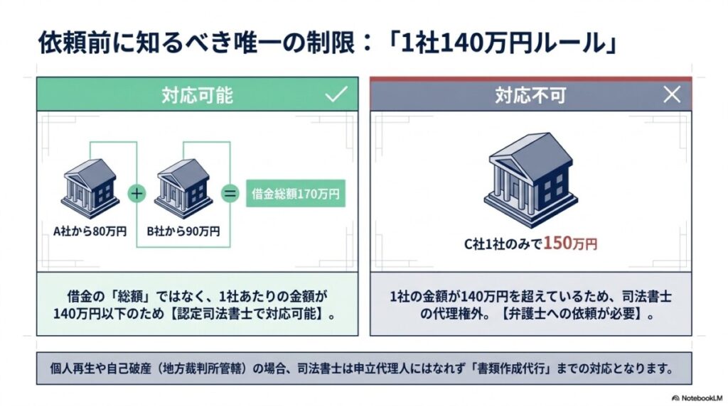 司法書士の業務範囲の一般論と1社140万円の基準