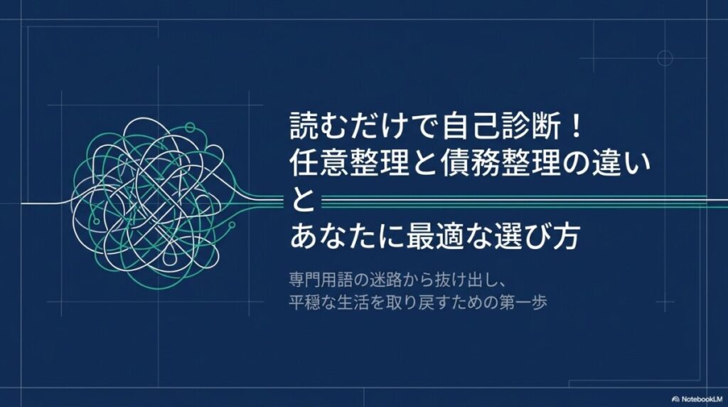 読むだけで自己診断！任意整理と債務整理の違いとあなたに最適な選び方