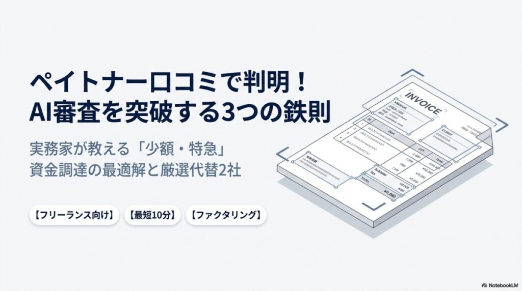 ペイトナー口コミで判明！AI審査を突破する3つの鉄則と厳選代替2社