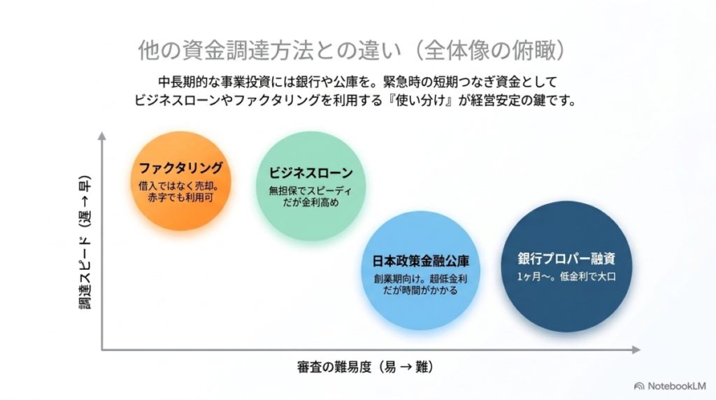 13. ビジネスローンと他の資金調達方法との違い