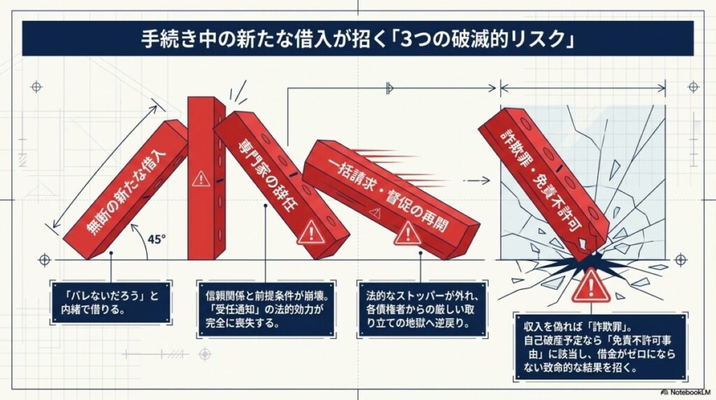 債務整理中の新たな借入が引き起こす3つの破滅的リスク