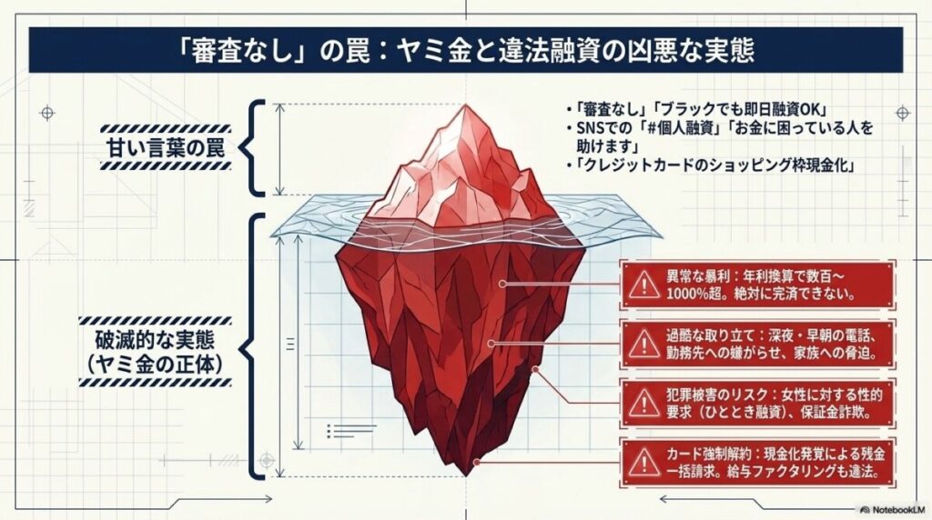 「審査なし」「ブラックOK」は違法？債務整理中の人を狙うヤミ金の罠