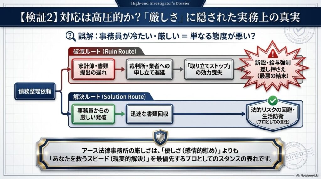 弁護士や事務員の対応は高圧的か?客観的レビュー