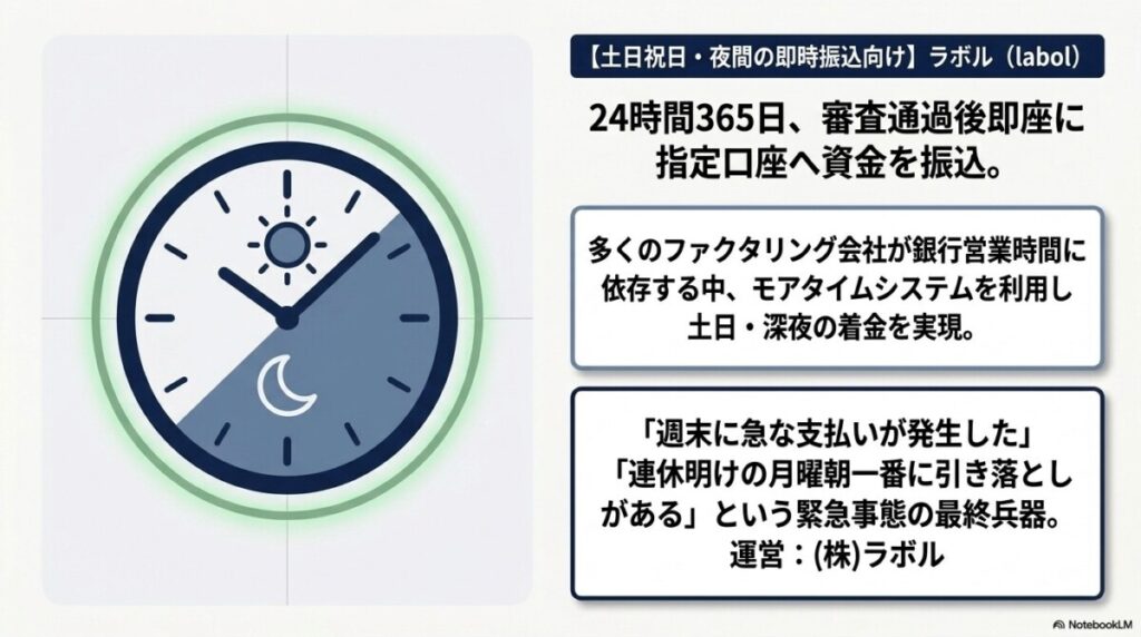 厳選代替2社②：土日祝日や夜間の即時振込なら「ラボル（labol）」