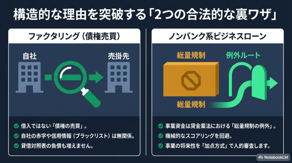 総量規制対象外＆信用情報に影響なし！代替手段が安全で確実な理由の図解
